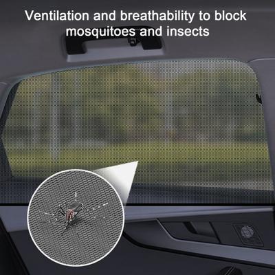 Pare-soleil pour vitres latérales de voiture, 2 pièces, résistant aux UV, Protection solaire, rideau en moustiquaire, pour vitres avant et arrière de voiture