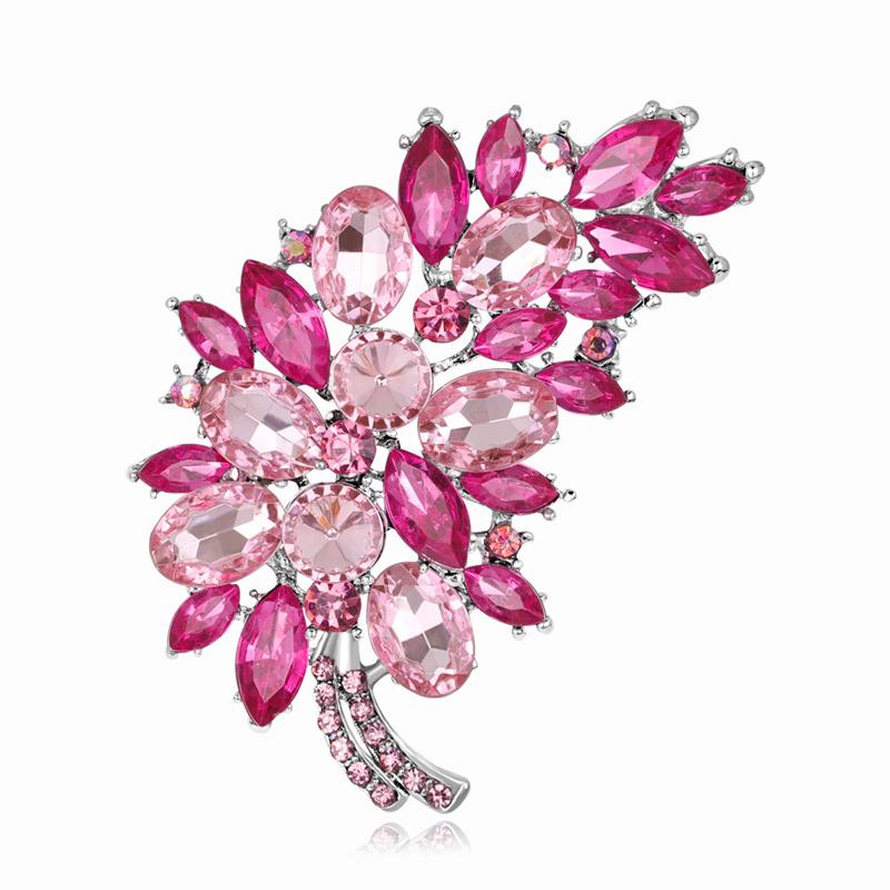 SKEDS Women Elegant Plant Flower Metal Brooches Corsage Fashion Rhinestone Pearl Badges Jewelry Vintage Lady Brooch Pin Gift