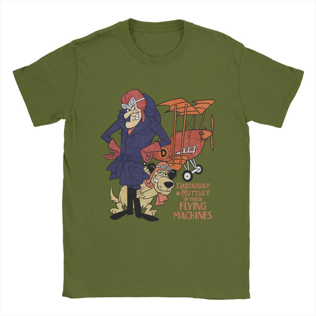 Tricou Bărbați Wacky Races Muttley Desen Animat Vintage 100% Bumbac Tricou cu Mânecă Scurtă Topuri cu Gât Rotund Vară