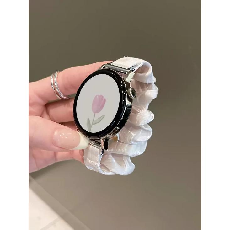 Chiffon elastic force strap loop link For Samsung Galaxy Watch 7 FE 5 Pro 4 6 classic 44mm 40mm bracelet correa band