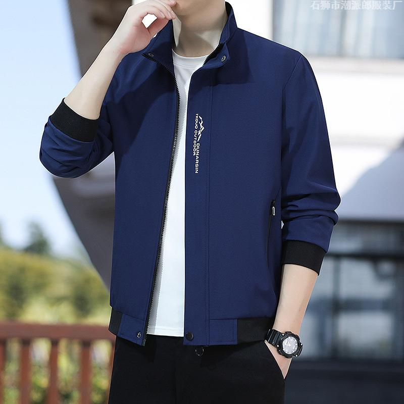 Spring and Autumn Loose Casual Tooling Gown Korean Version of Trendy Youth Stand-up Collar Top Jacket