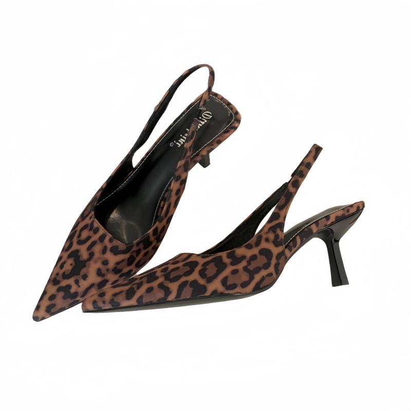 Silver High Heels Pointed Head Temperament Bag Head Empty Sandals Fairy Shoes New Single Shoes
