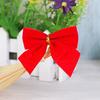 12Pcs/Pack Christmas Bows Ornaments Golden Silver Red Bow Xmas Tree Decoration for Home Festival