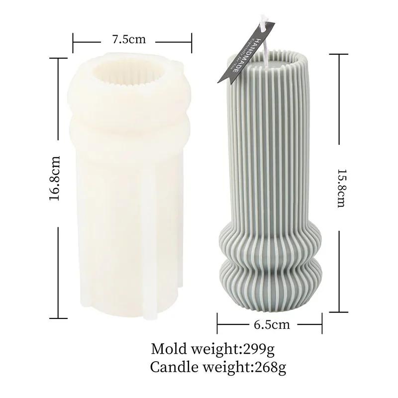 

8-36cm Large Vase shaped candle silicone mold Striped Roman column candle silicone mold table lamp shaped resin mold Gypsum mold