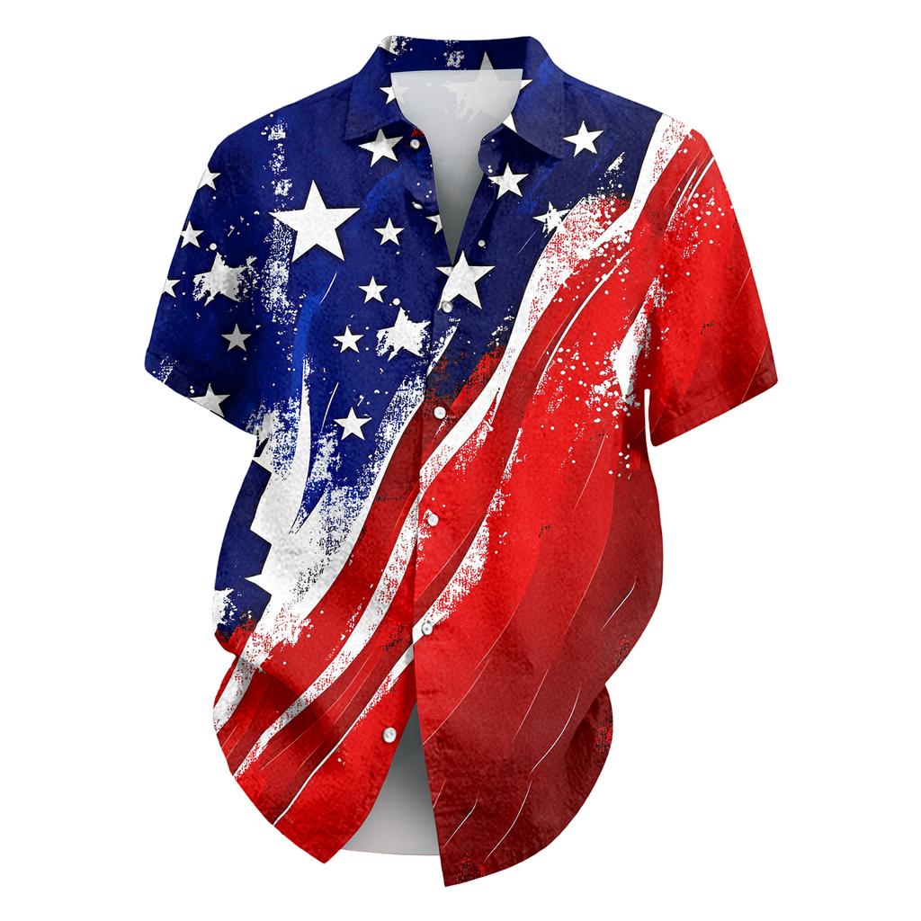 Men's Casual Short-Sleeve Collared Shirt