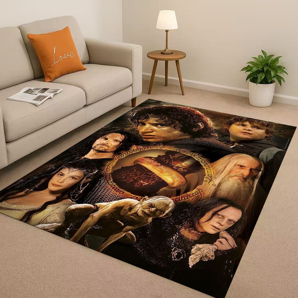 HD Classic L-Lord of The Rings H-Hobbit Gandalf Legolas Living Room Non-Slip Area Rug Soft Carpet for Bedroom Sofa,Home Doormat