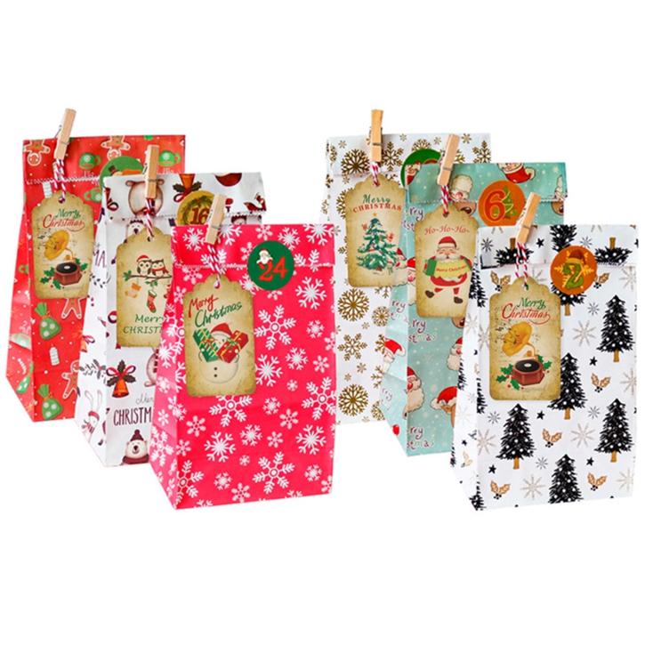 christmas kraft gift bolsas