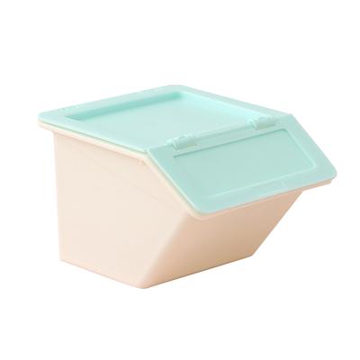 Mini Caja de Almacenamiento de Escritorio de Plástico Apilable Linda Mini Organizador de Escritorio con Tapa abatible para Material de Oficina