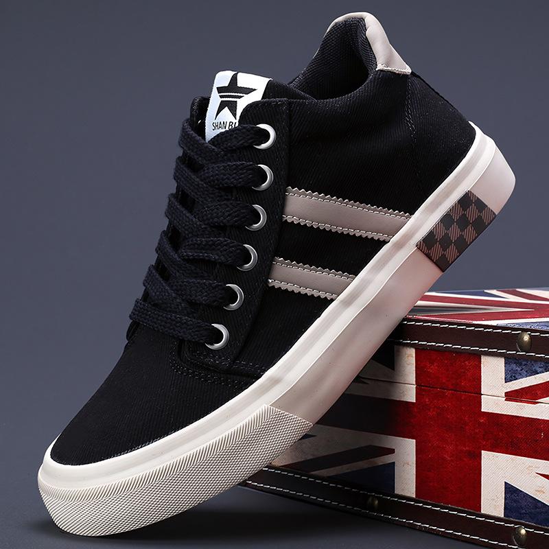 New spring mens shoes Korean style trendy and versatile fashion casual mens canvas shoes lace up comfortable flat shoes