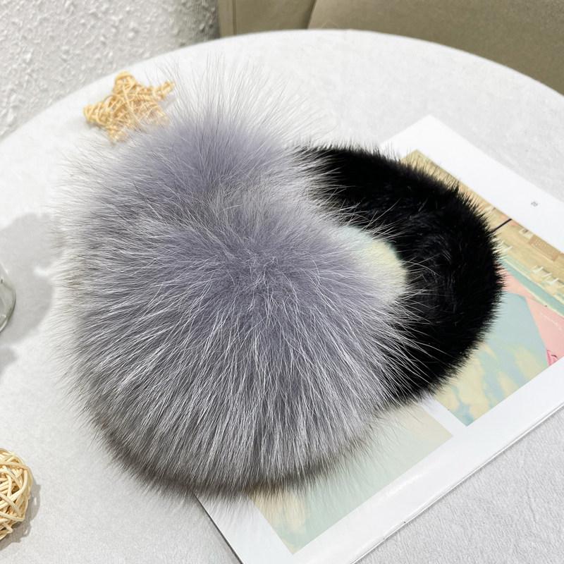 Factory Custom Real Fox Mink Fur Earmuffs Fashion Colorful Warm Ear Cover Women Girls Fur Ear Warmer for Ski Earflap