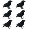 Black Crow Halloween Garden Ornament with Open Mouth for Ghost Festival Simulation