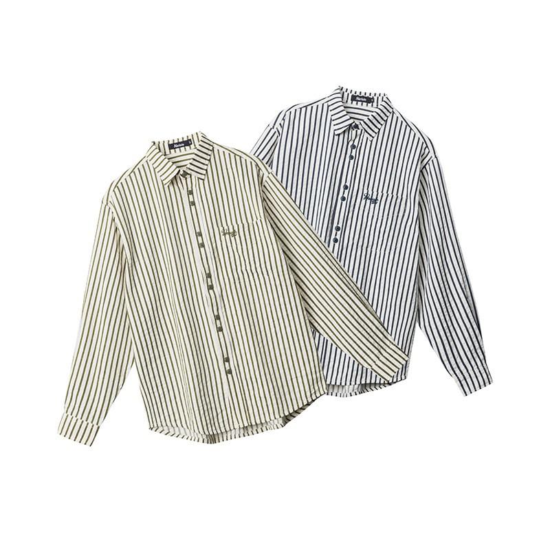 Womens Striped Shirt '' Fall Winter Vintage Loose Long Sleeve Button Up Casual Top