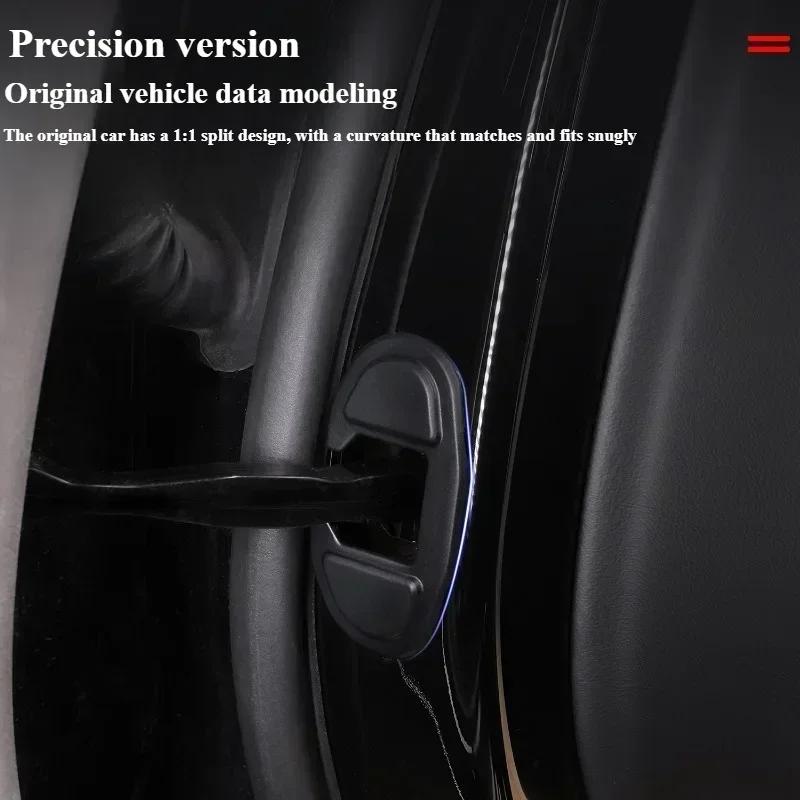 Back Door Lock Buckle Silicone Protective Cover for Tesla Model Y/3/3+ Highland 2025 ABS Shock Pads Mat Decor Car Accessories