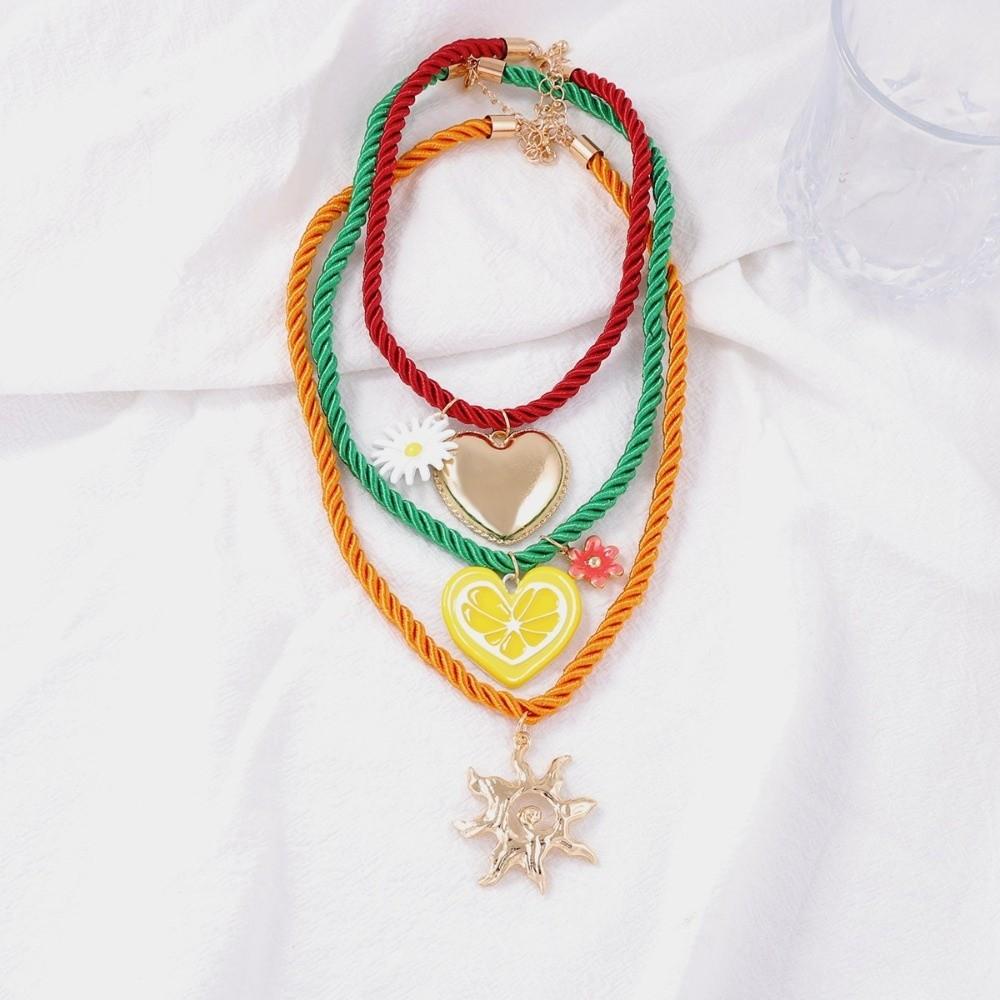 Marine Organism Charms Nylon Rope Necklace Necklace Set Dopamine Necklace  Male