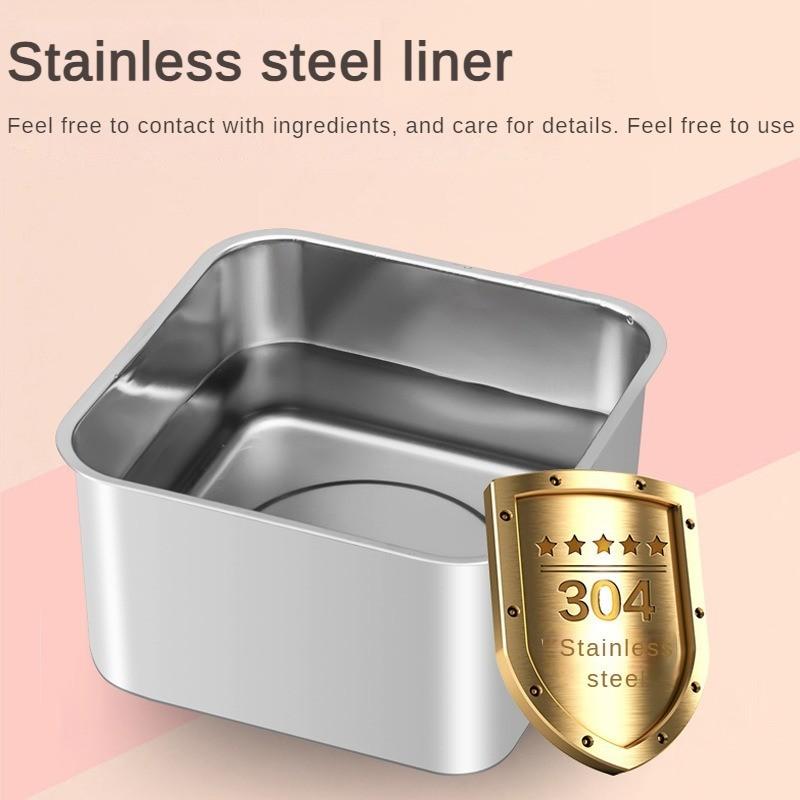 430W 2L/4L Large Capacity Stainless Steel Inner Heating Lunch Box Steaming Electric Dining Box with Anti Dry Burning Portable Sealed Bento Box