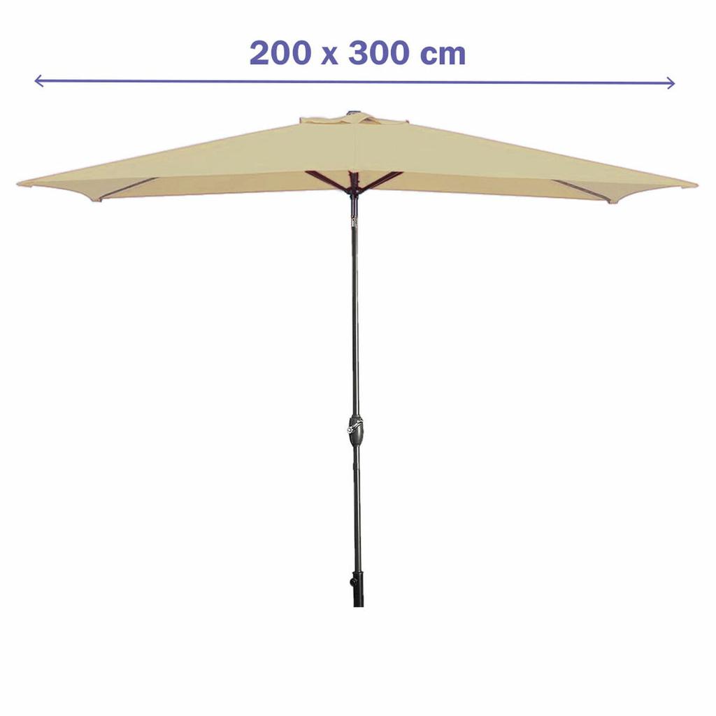 Marbueno Umbrella Steel 8 Ribs 200x300 cm Brown Garden, Pool, Terrace 10492