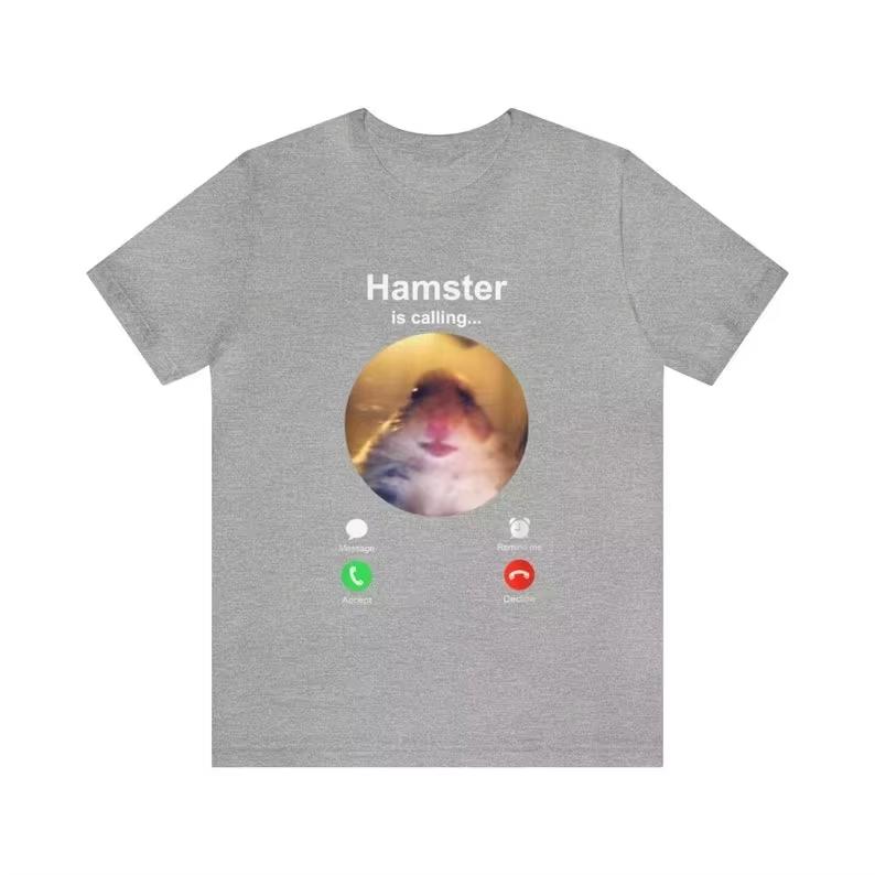 Hamster is Calling Funny Meme Shirt Meme Hamster Staring Tshirt Front Camera hamster calling Hamster shirt Hamster meme shirt S