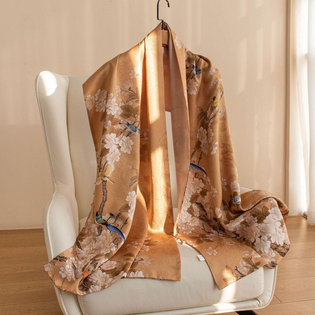 Mulberry Silk Snowflake Scarf: Gift Boxed Qipao Shawl
