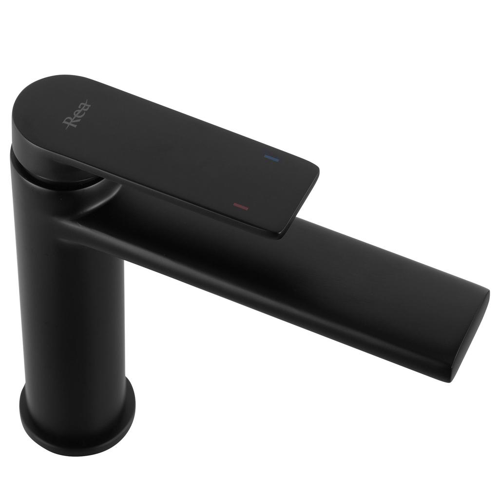 Bateria umywalkowa verso czarna niska sku rea-b7901