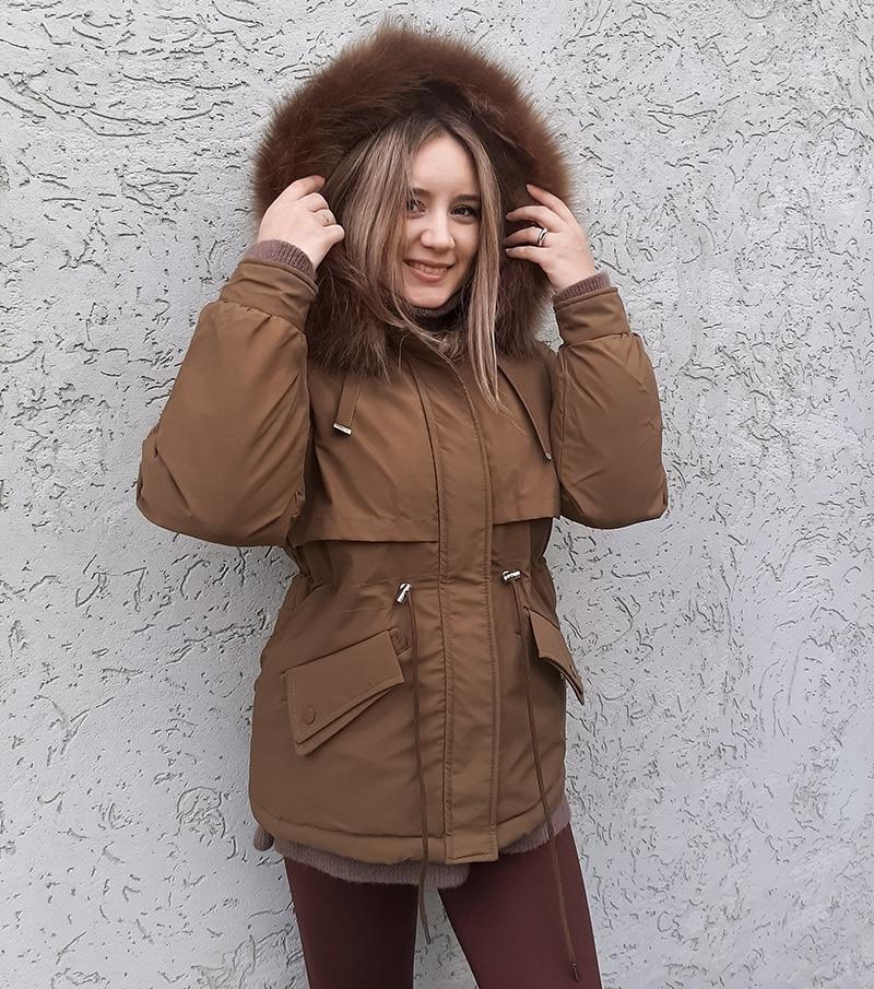 Baumwolle gepolstert Plus Größe 3XL Winter Big Pelz Jacke Frauen lose schlanke warme Kapuze Parka Mantel Daunenjacke