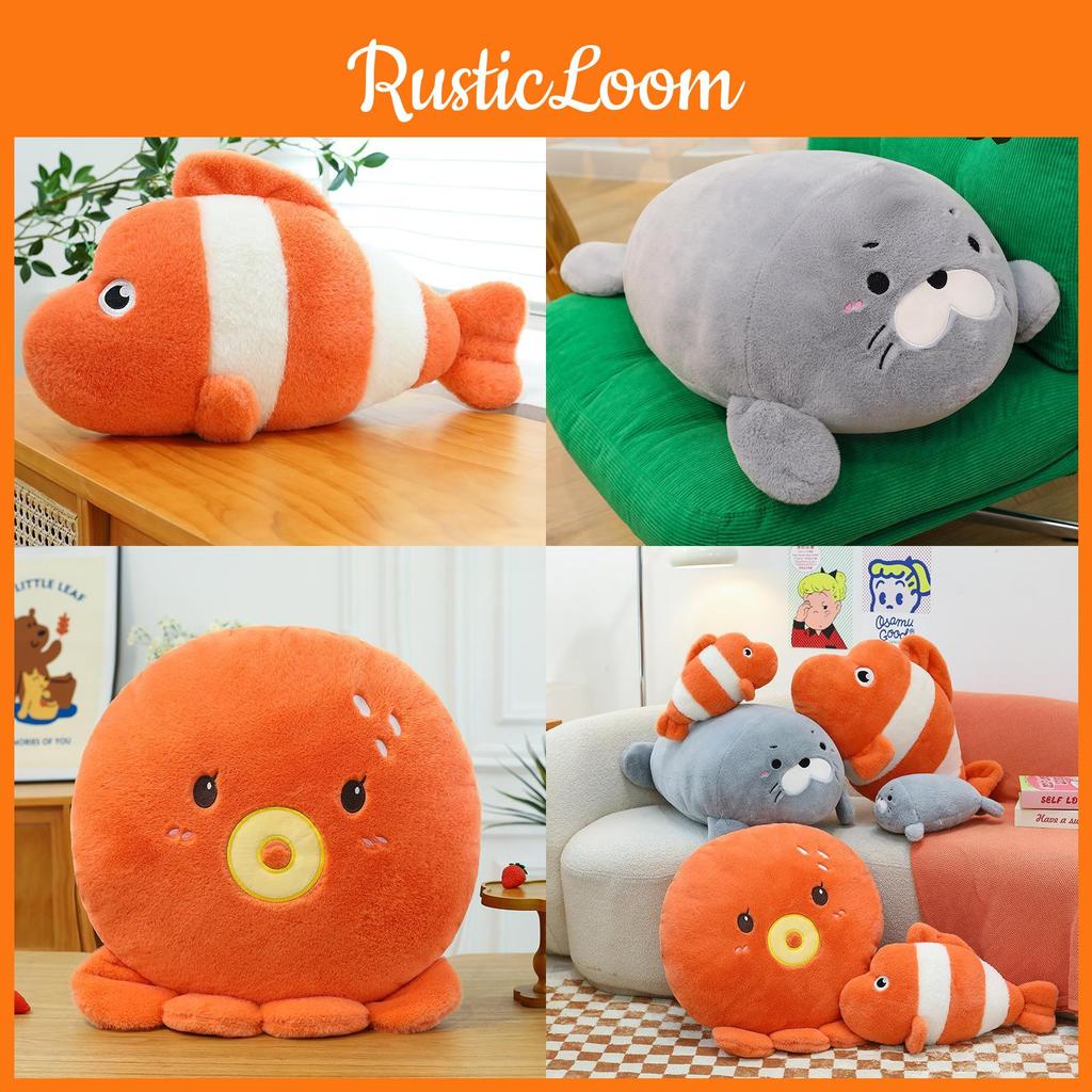Octopus Seal Clownfish Marine Animal Plush Doll For Kids Bedroom And Playtime