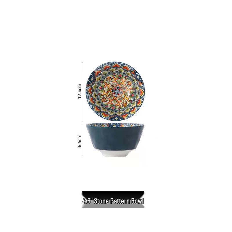 

Европейский богемский керамический набор для лапши с тарелкой - Креативная посуда с уникальным дизайном