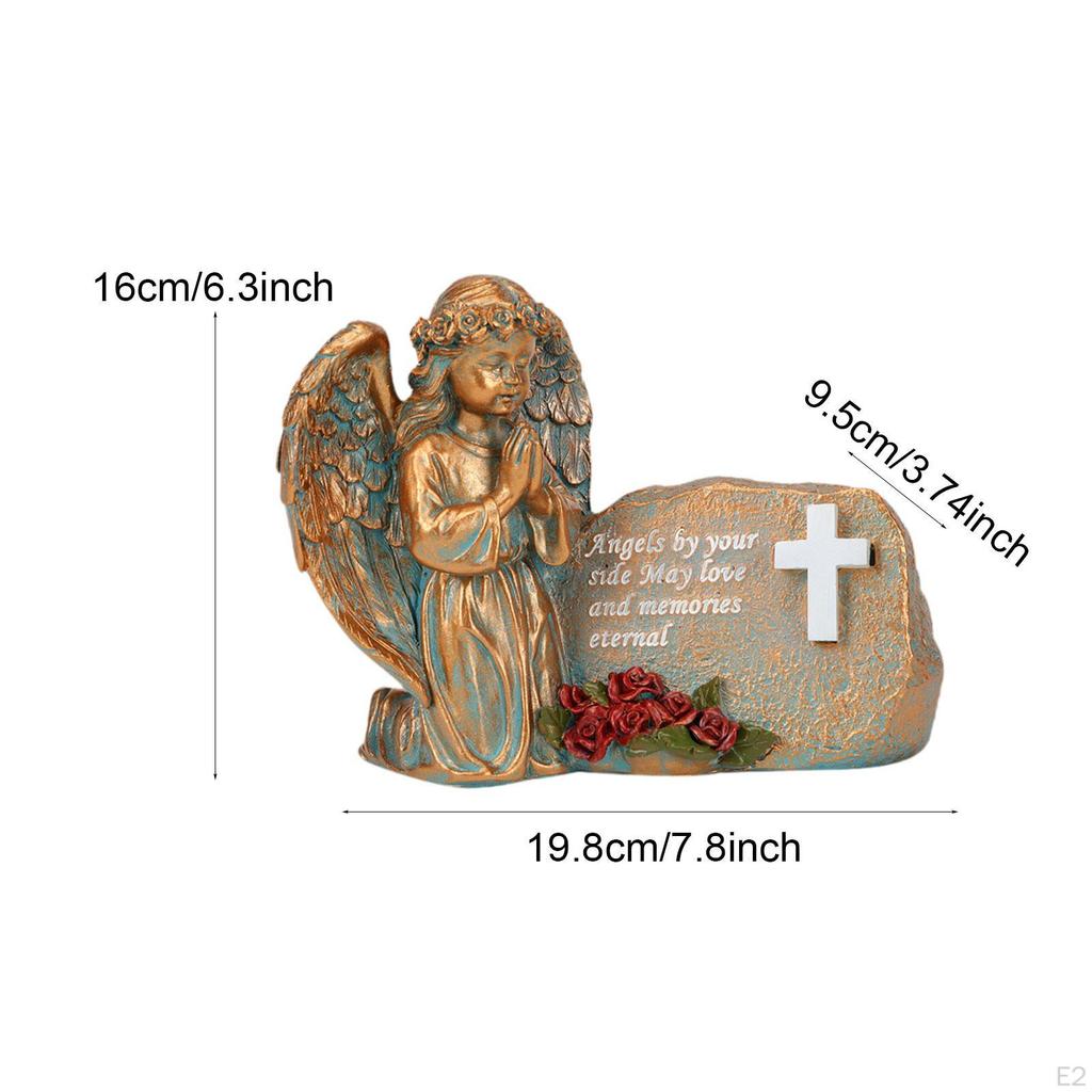 Angel Statue for Garden with Light, Figurine Tomb, Outdoor Use