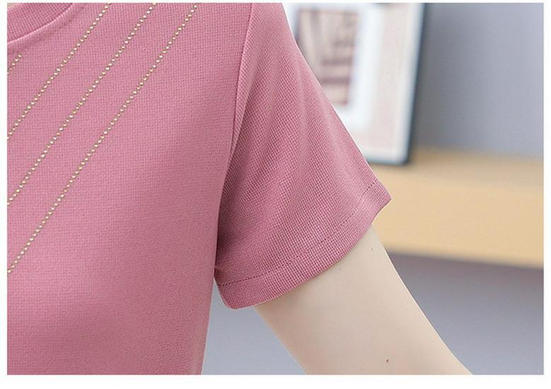 Elegant Pink Knit Spring/Summer Cardigan for Middle-Aged and Elderly Women