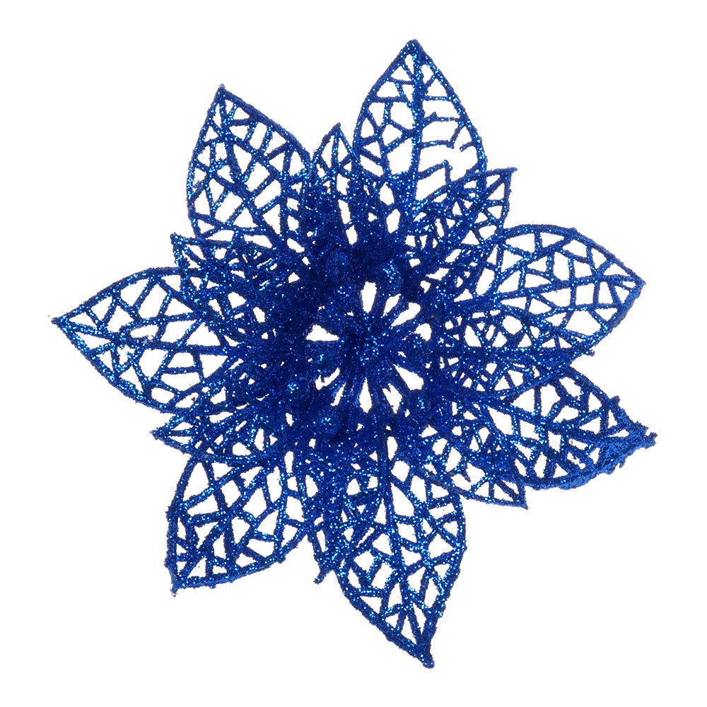 Xmas Tree Decoration Sticky Texture Glitter Fake Flower Christmas Gift 10cm For Home Decoration Garden Decor Christmas Party