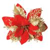 Christmas Poinsettia Glitter Flower Hanging Xmas Party Tree Decoration Home Decor Xmas Christmas Tree Ornaments
