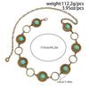 Retro Turquoise Tailleketting voor Dames Boheemse Decoratie Vintage Verstelbare Buik Tailleketting Geschikt voor Rokken Jurk Sieraden Cadeau