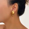 Elegant Gold Hip Hop Geometric Curved Stud Earrings