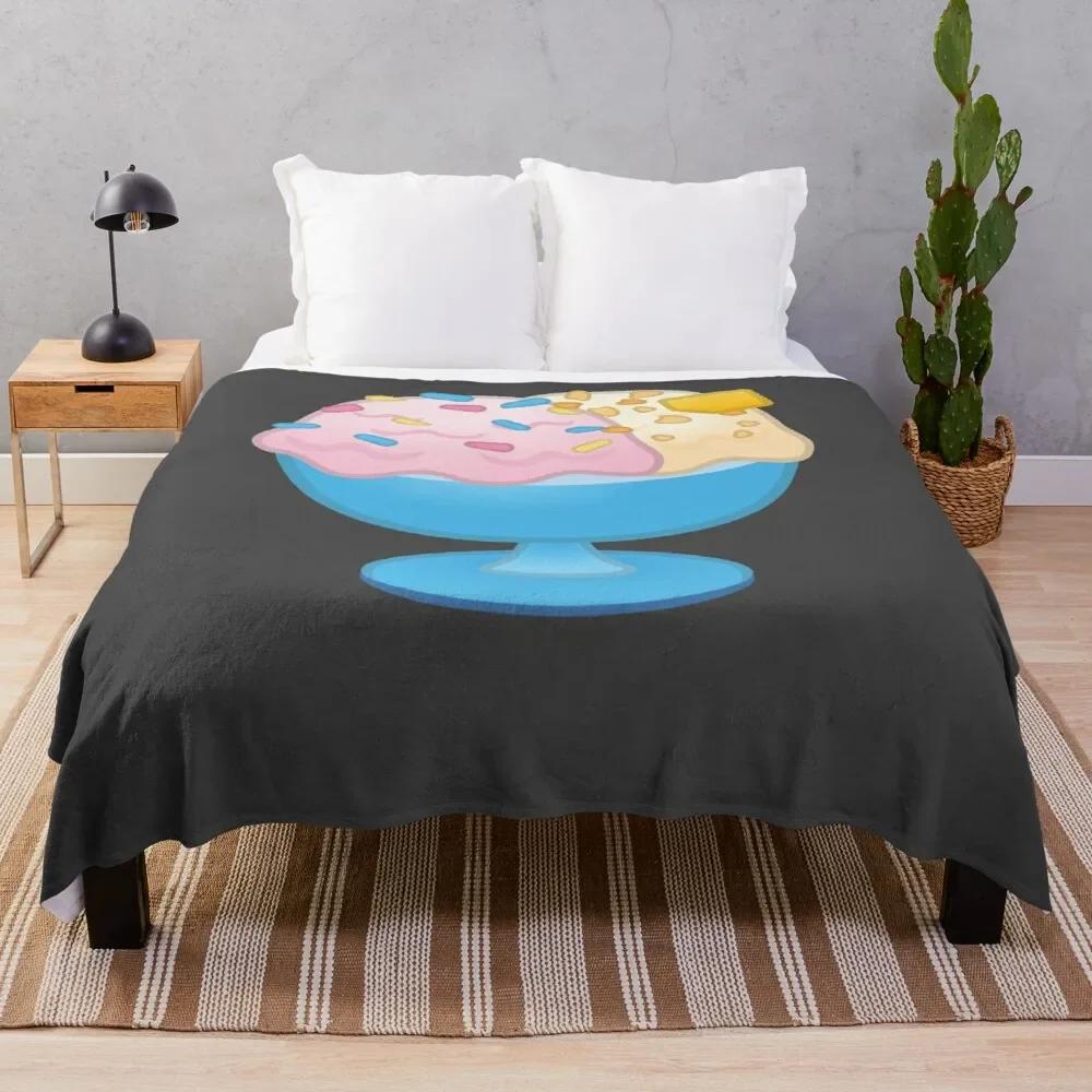 Ice Cream Flannel Throw Blanket King Queen Full Size Colourful Ice Cream For Bed Sofa Couch Blanket Warm Lightweight Super Soft