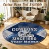 Round Rug Custom NameDallas Cowboys Pattern Non Slip Carpet Home Floor Decor