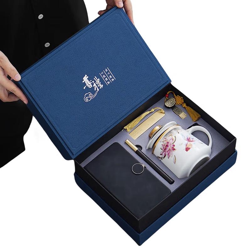 Auspicious Riches Five-Piece Chinese Ceramic Tea Set Gift