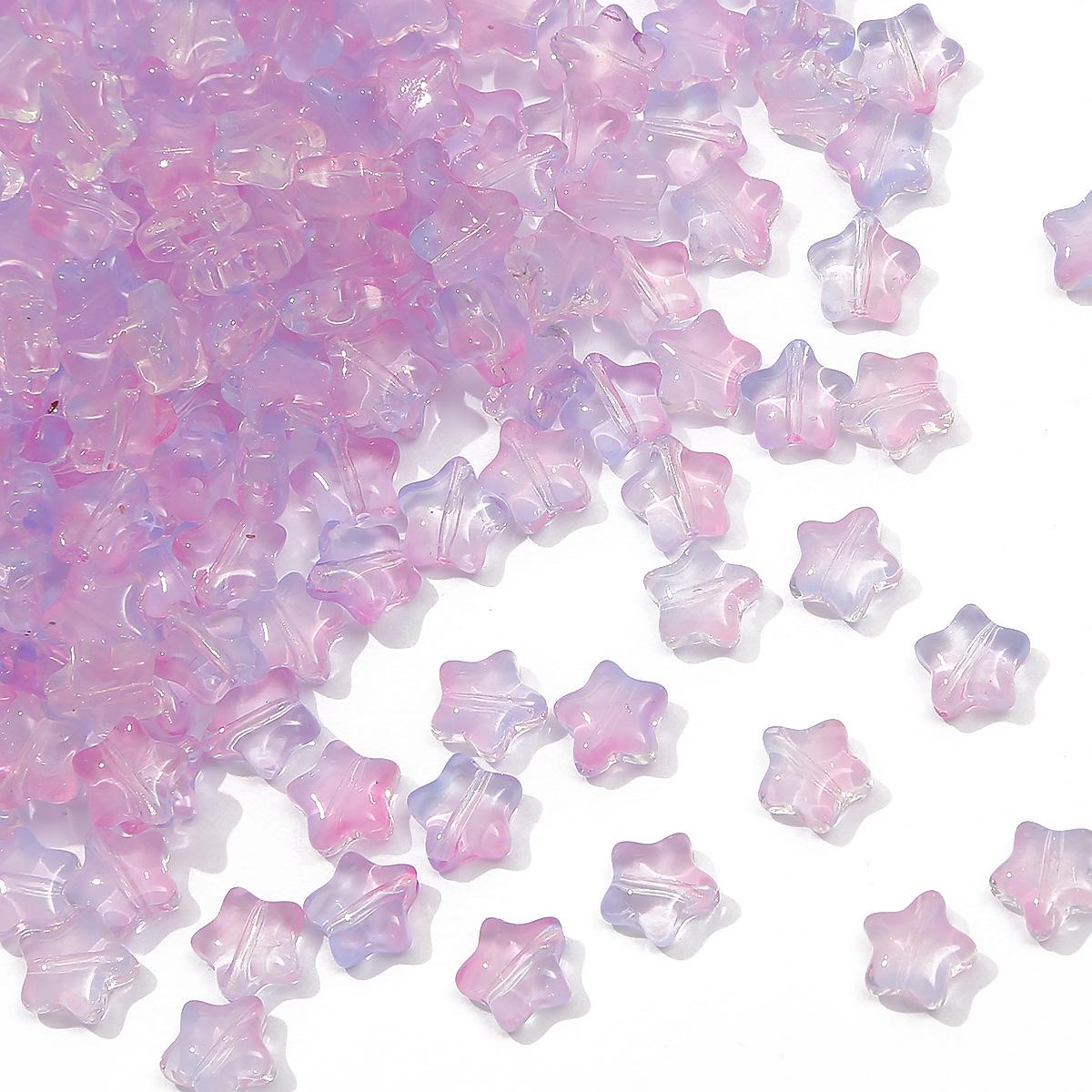 

Iridescent Glass Pentagon Star Beads for DIY Hairpins, Bracelets, Necklaces, Jewelry Accessories