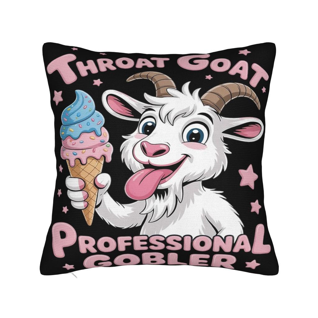 Throat Goat Funny Adult Humor Pillowcase Merch Printed Cushion Cover Decoration Pillow Case Cover Home Multi-Size