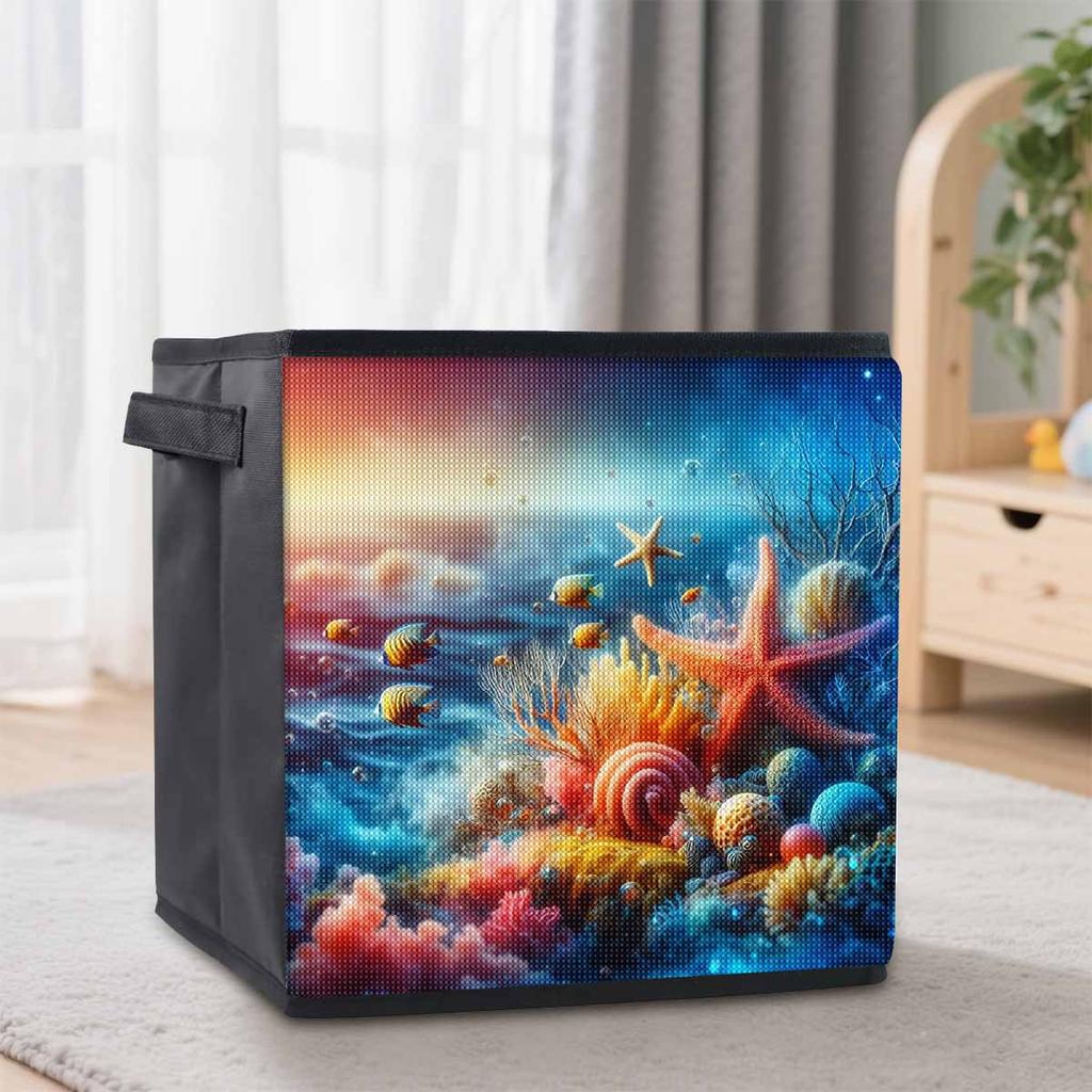 Corals and Starfish 5D Diamond Painting Storage Basket Full Round Drill Mosaic Diamond Embroidery Cross Stitch Kits Home Decor Home Decor