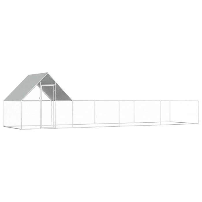 VidaXL Poulailler Enclos Clapier Cage Animaux Lapin Canard 8x2x2 m Acier 144558