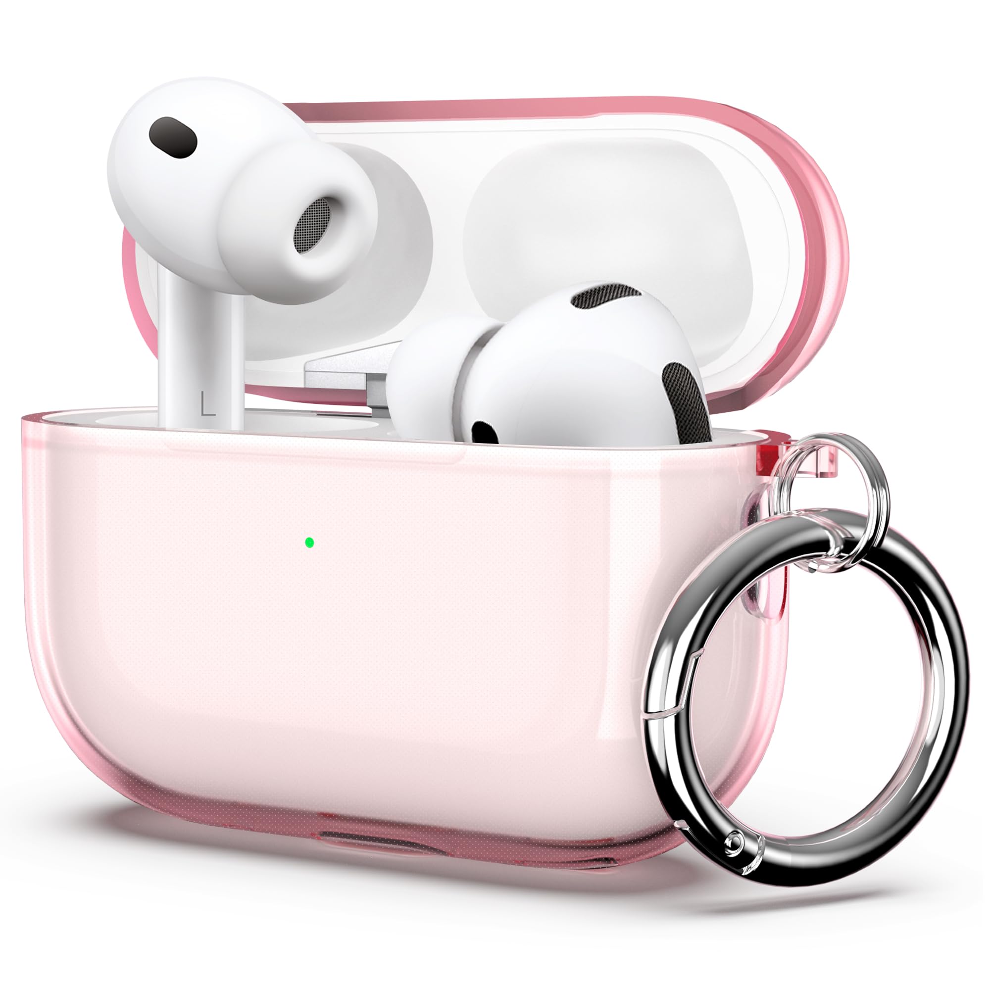 

для чохла AirPods Pro 3 Гравірований Силіконовий Захисний Для чохла AirPods Pro 3 Чохол-обкладинка з брелоком Набір для чищення для AirPod Pro 3 2025 for AirPods Pro 3 зніміть рожевого кольору