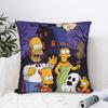 SSimpsons Spooky Springfield Halloween Family Pillow Cover Morden Pillow Case For Chair Sofa Home Decor Comfy Pillowcases Gift