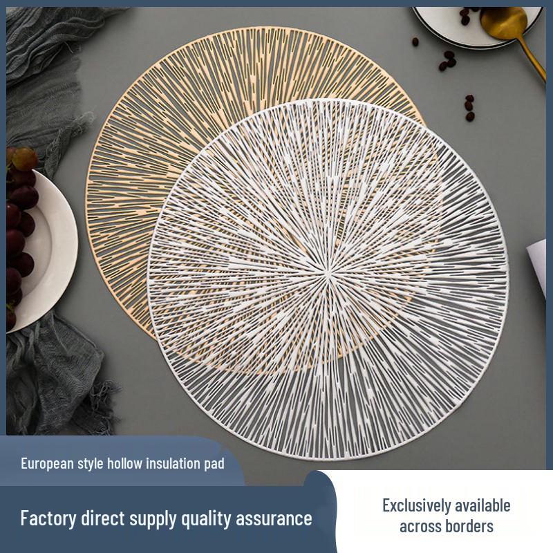 Kulatá dutá jídelní podložka v evropském stylu, voděodolná a odolná proti oleji