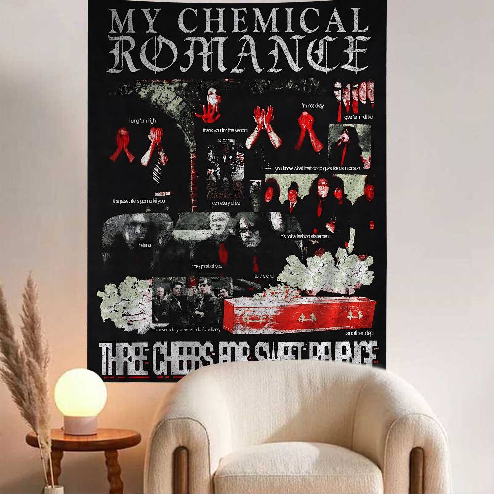 

Band My CChemical RRomance Hanging Bohemian Tapestry Bohemian Wall Tapestries Mandala Cheap Hippie Wall Hanging 74x94cm(29x37in)