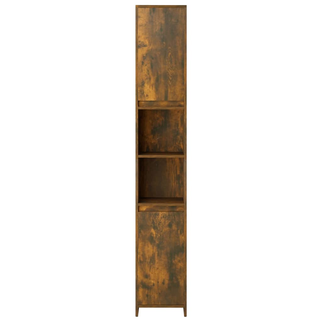 Vidaxl Bathroom Cabinet, Smoked Oak, 30X30X183.5 Cm