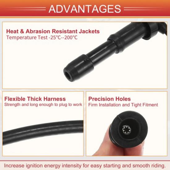 3pcs Spark Plug Wire Ignition Coil Cable No.2746039800 for Kia Sorento 03-06