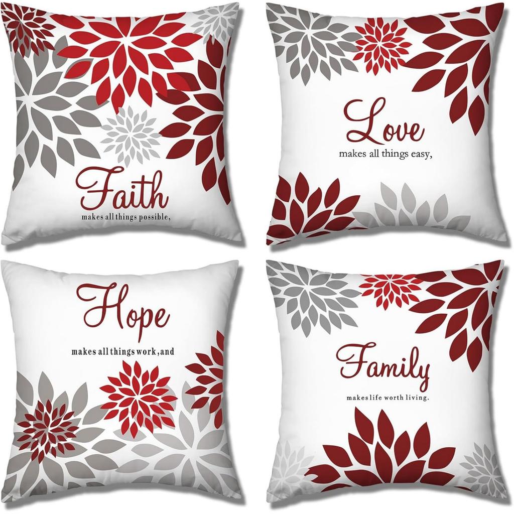 4*45cm Throw Pillow Cover Set Of 4 Pieces. Geometric Art Single-sided Print. Hidden Zipper Design. Suitable For Sofa, Bedroom And Home Decoration.