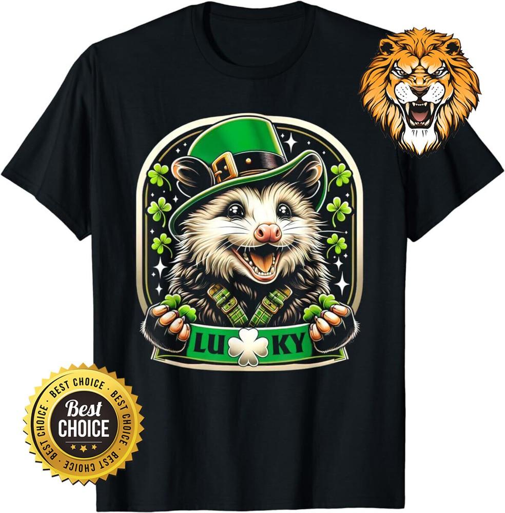 

St Patricks Day Opossum Saint Pattys Paddys Lucky Possum Shirt Q9456 S