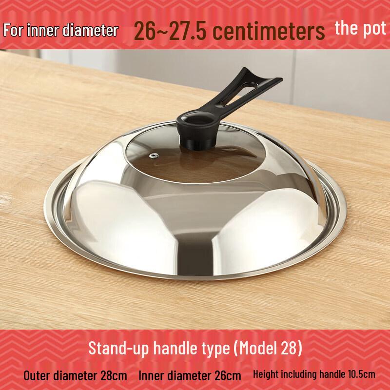 Stainless Steel  Glass Universal Wok Lid