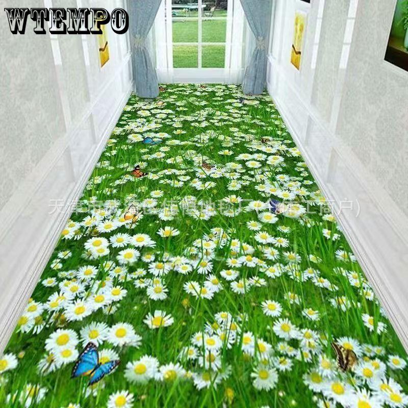 3D Flower Home Corridor Carpet Crystal Velvet Dirt Resistant Wear-resistant Anti Slip