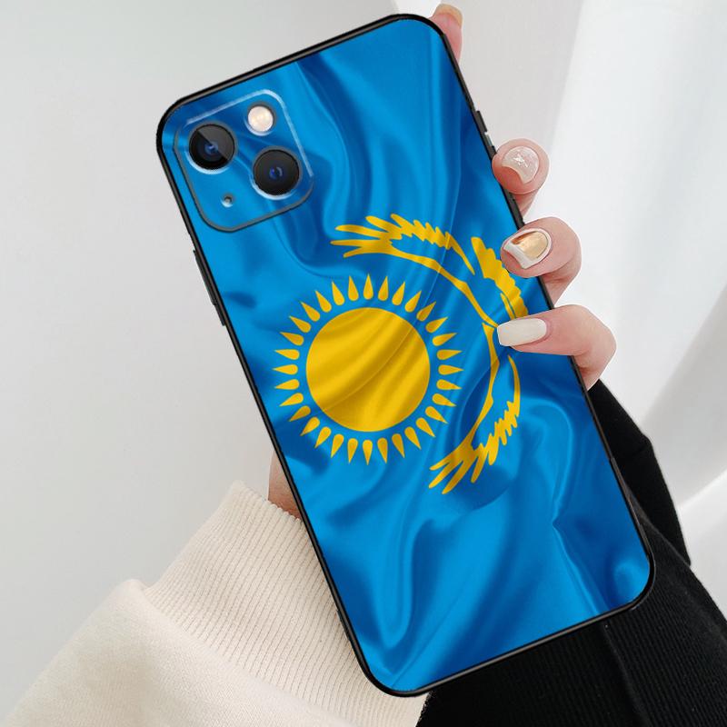Kazakhstan Flag Phone Case For iPhone 17 Pro Max 14 13 12 11 15 16 Pro Max mini 16 15 Plus 16e 17 Air Cover